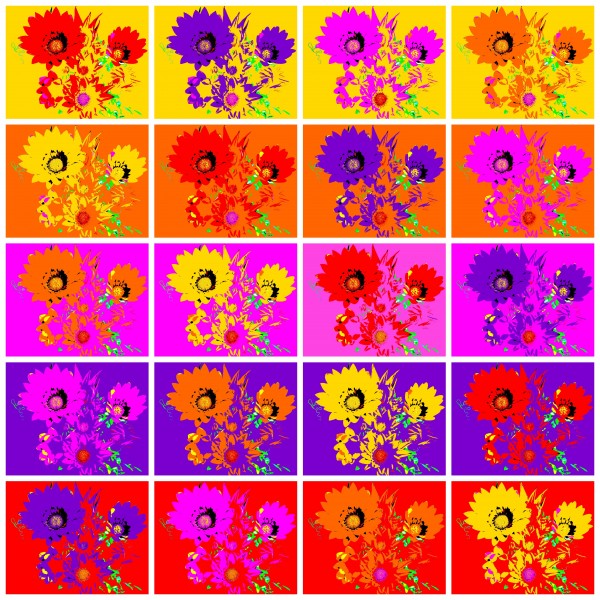 Rainbow Flowers - Collage 1 by Lexa Harpell